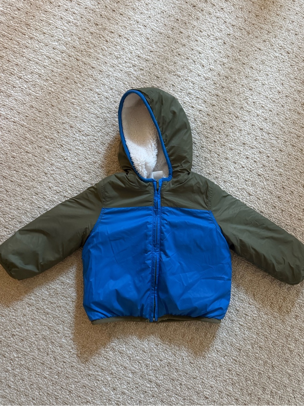 GAP Two-Tone Hooded Puffer Jacket for 12-18months
